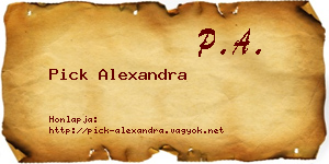 Pick Alexandra névjegykártya